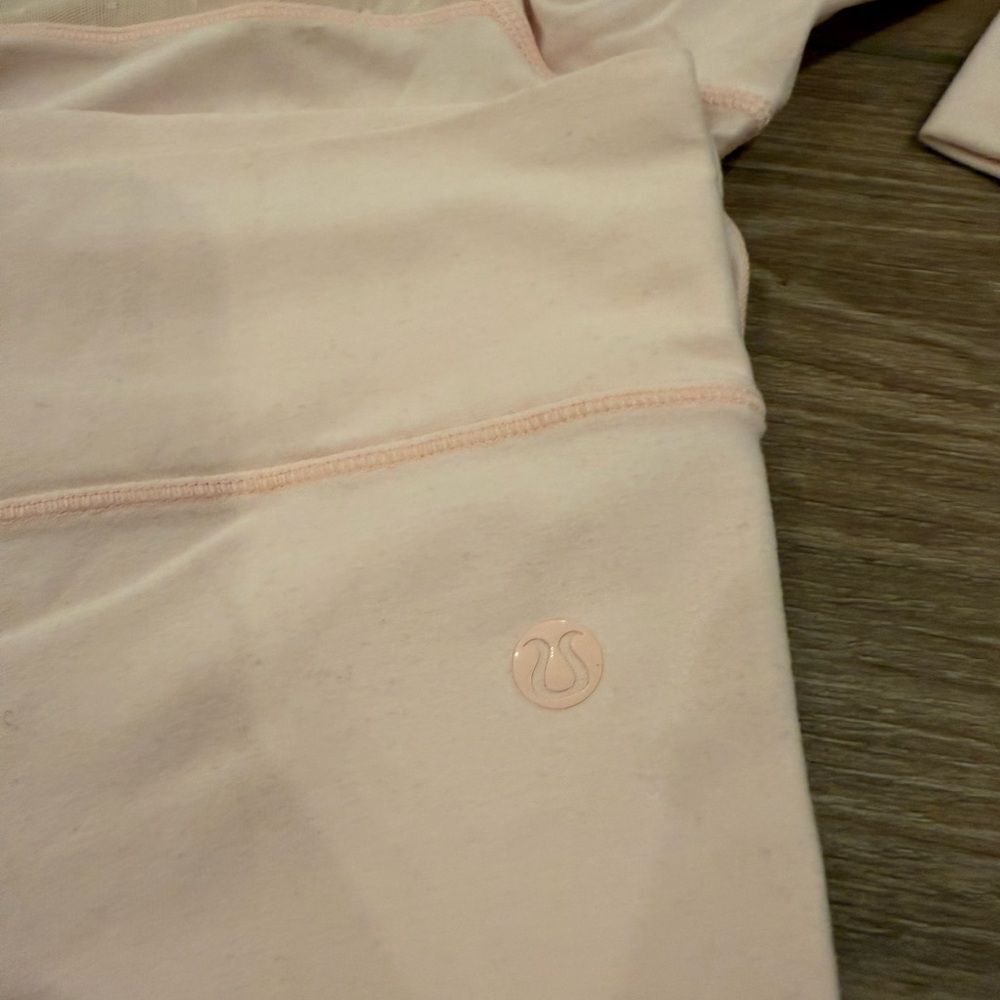 Lululemon Athletica Soft Pink Mesh Detail Long Sleeve Top - Picture 7 of 7